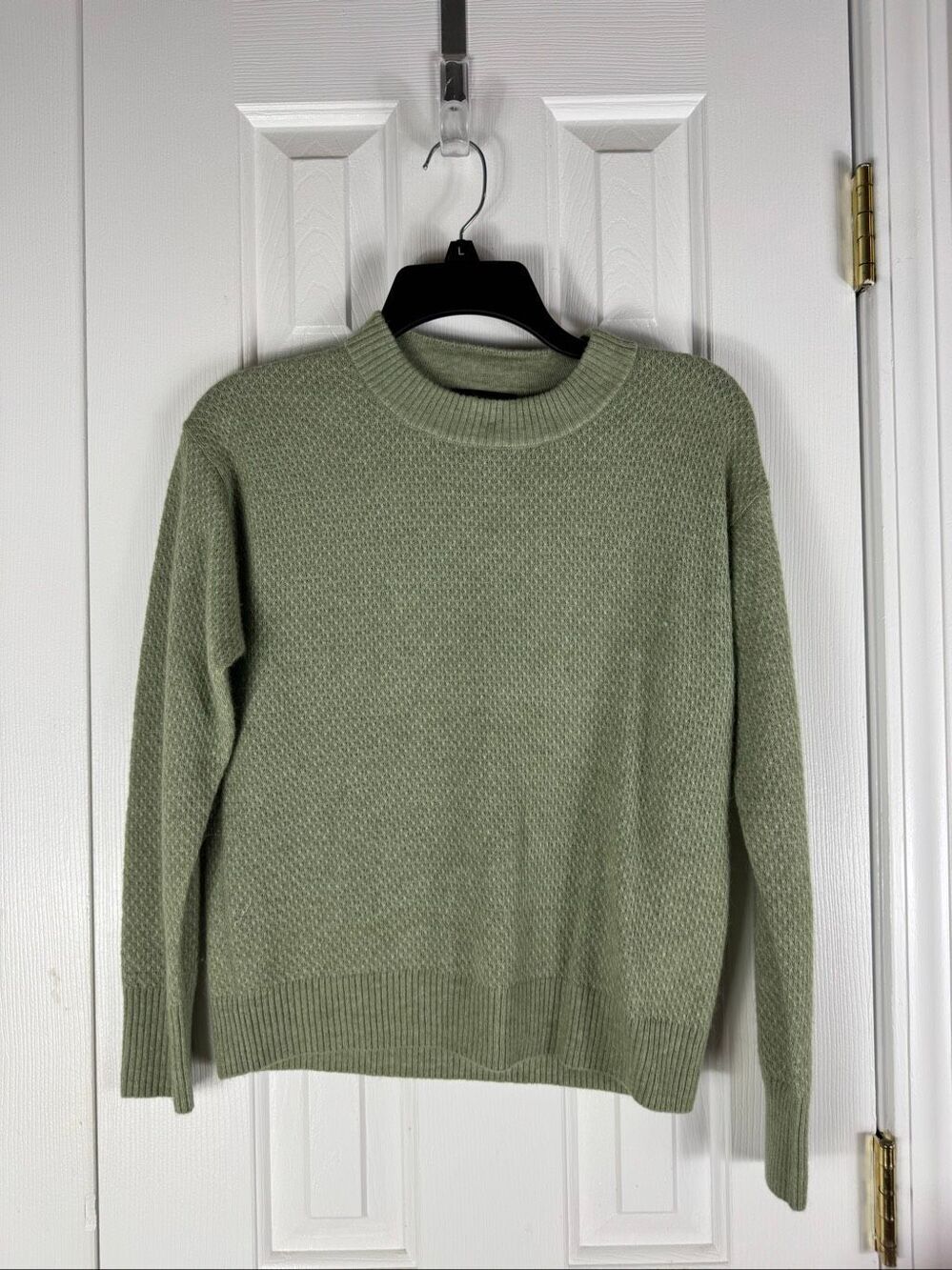 Quince Womens Baby Aplaca Wool Diamond Crewneck Pullover Sweater Size Small